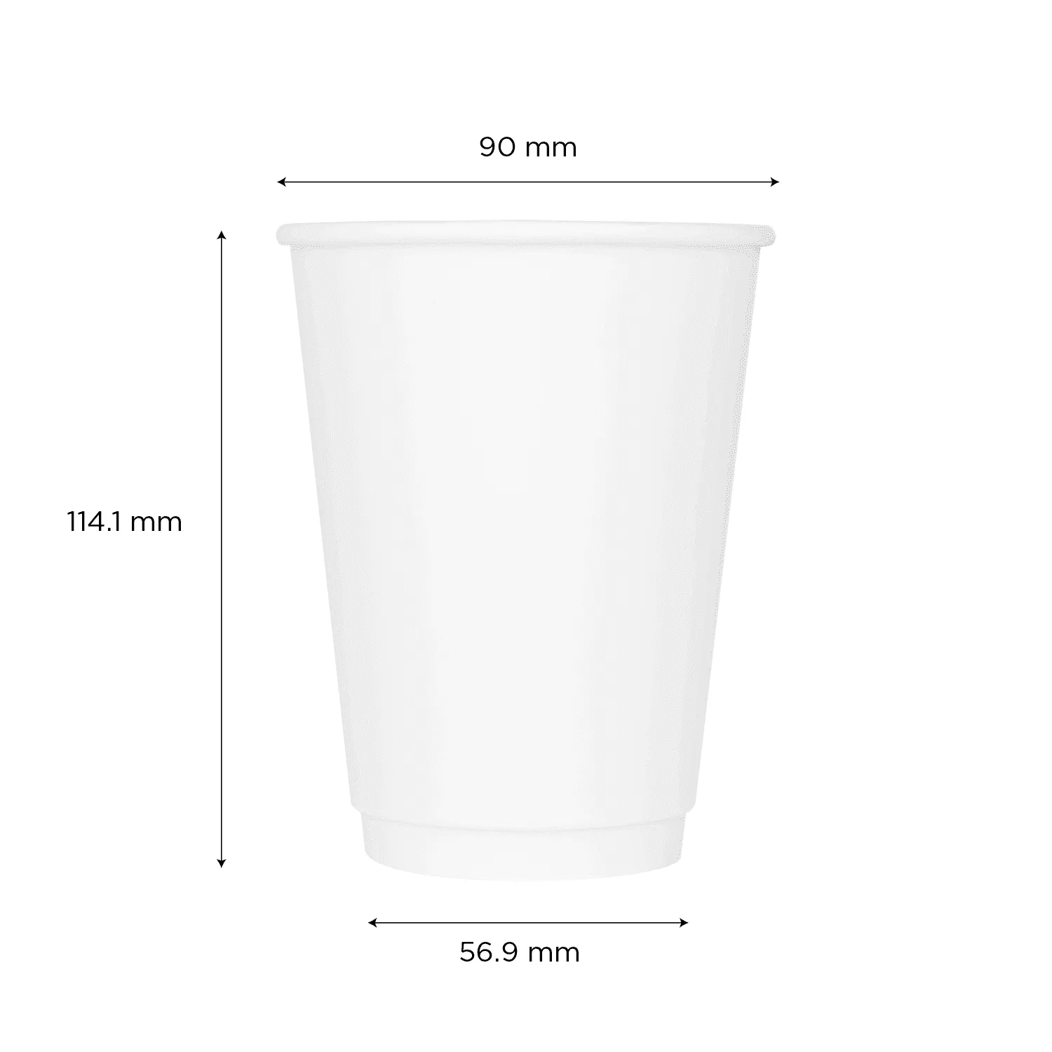 [500 ct] 12 oz Paper Coffee Cups | Insulated | 90 mm | White