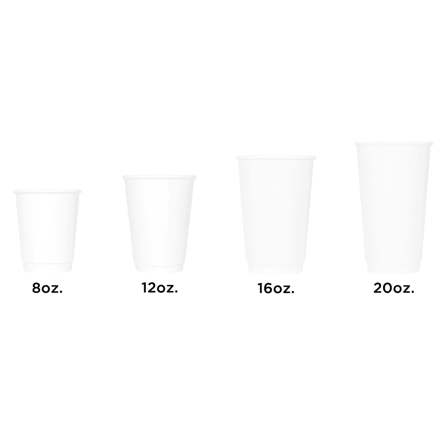 [500 ct] 16 oz Paper Coffee Cups | Insulated | 90 mm | White