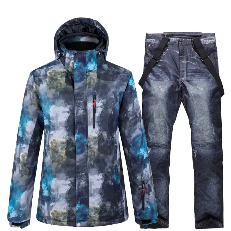 ARCTIC QUEEN Denim Ski Suit / Denim Snowboard Pant   Jacket Set