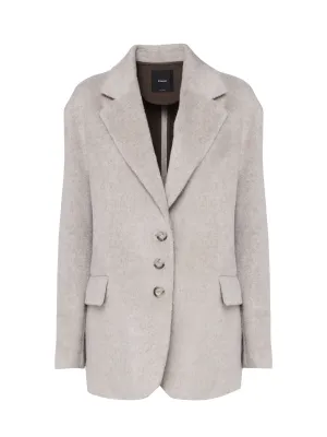 Beige Wool Single-Breasted Blazer