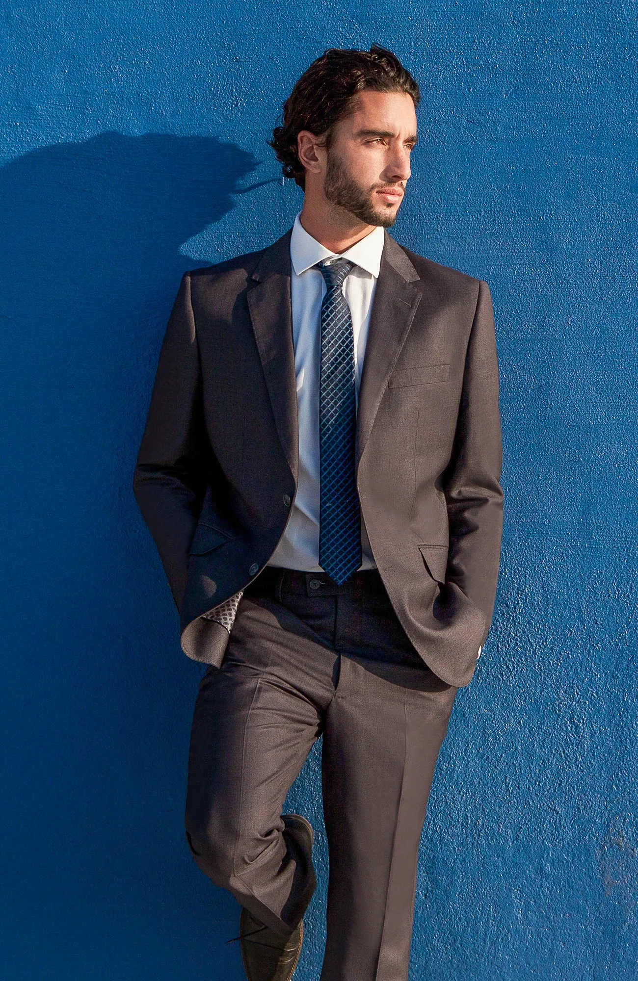 Black Wool Twill Modern Fit Suit