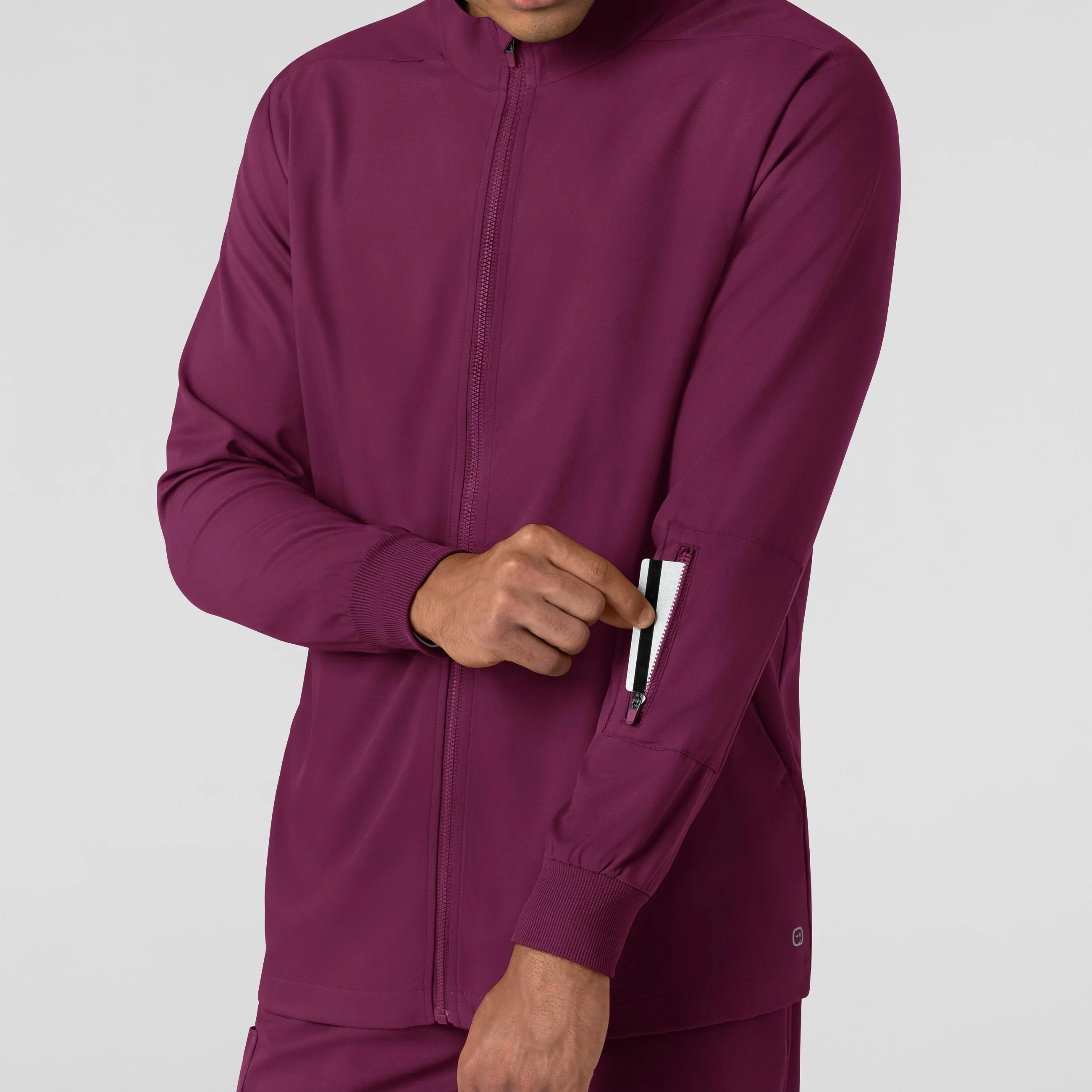 Boundless Men's Warm Up Scrub Jacket - Wine