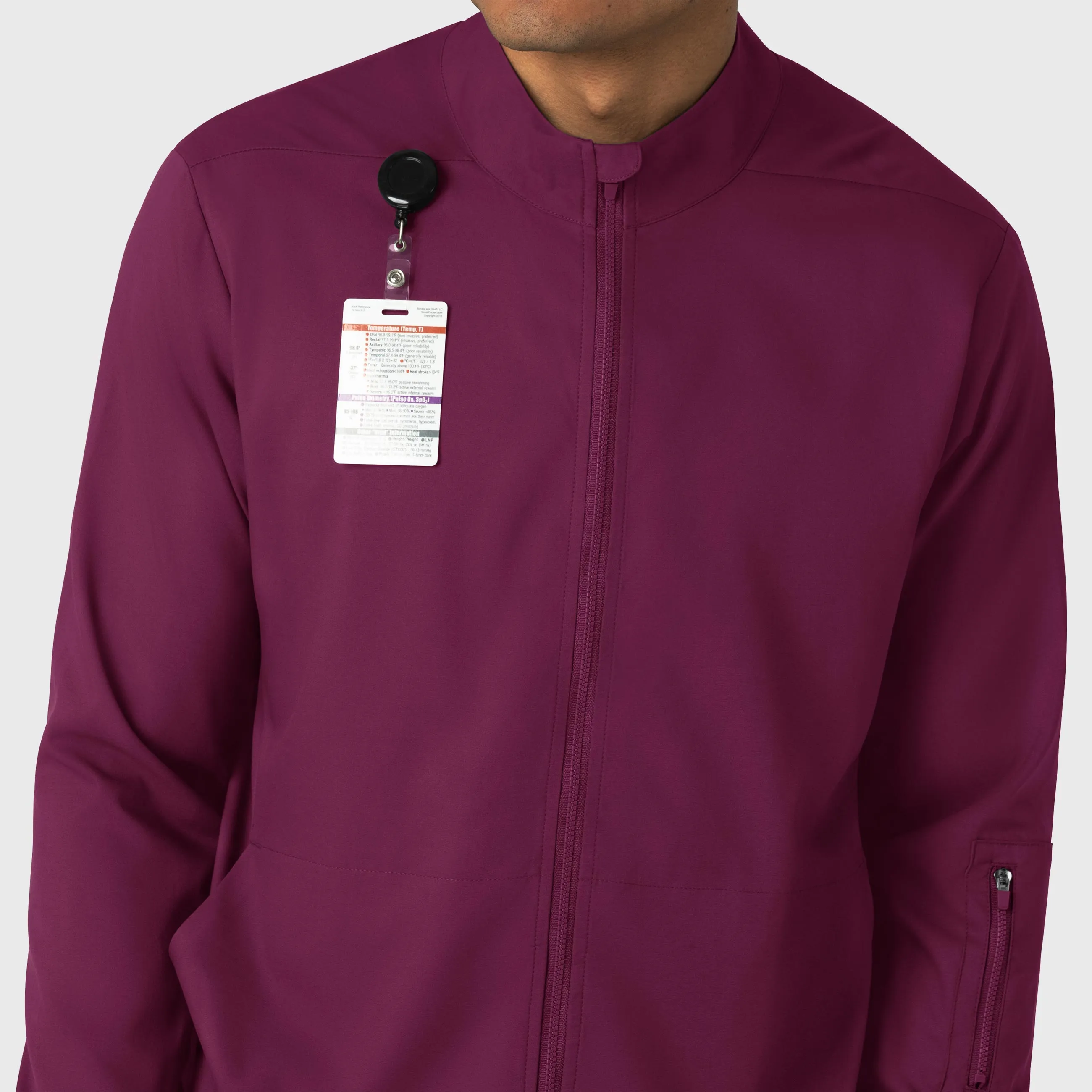 Boundless Men's Warm Up Scrub Jacket - Wine