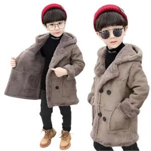 Boys Warm Hooded Padded Winter & Autumn Trench Coat