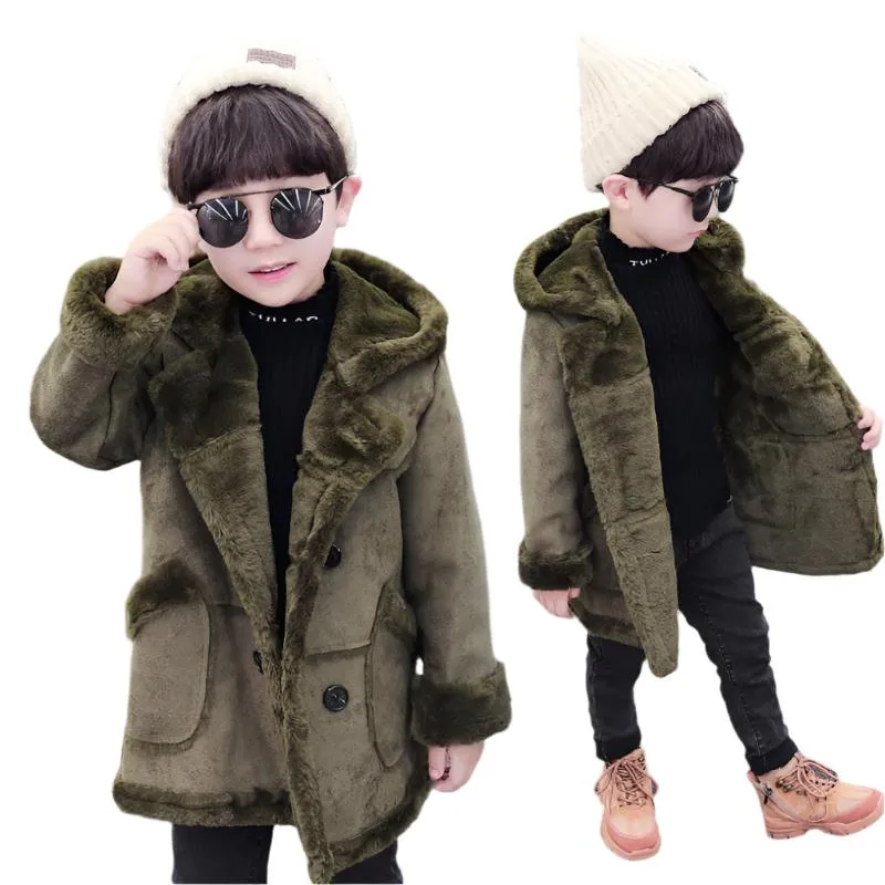 Boys Warm Hooded Padded Winter & Autumn Trench Coat