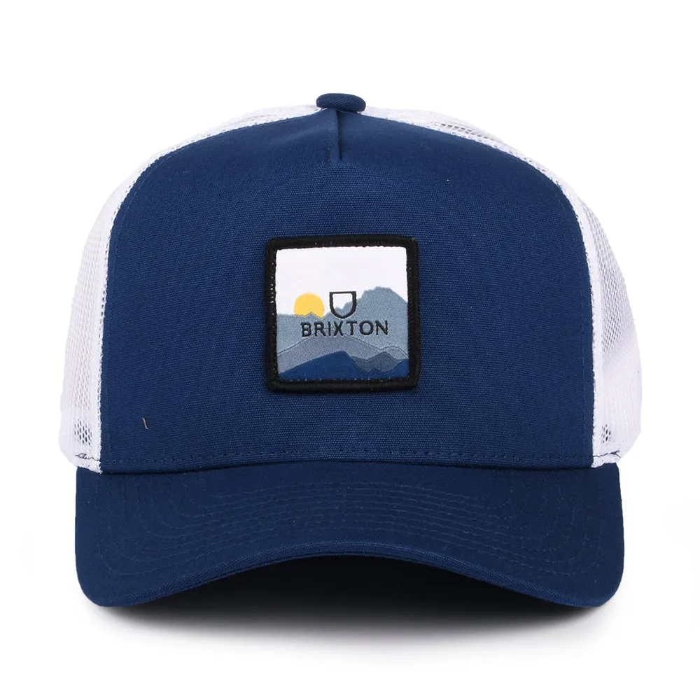 Brixton Hats Alpha Block X C MP XXI Trucker Cap - Blue-White