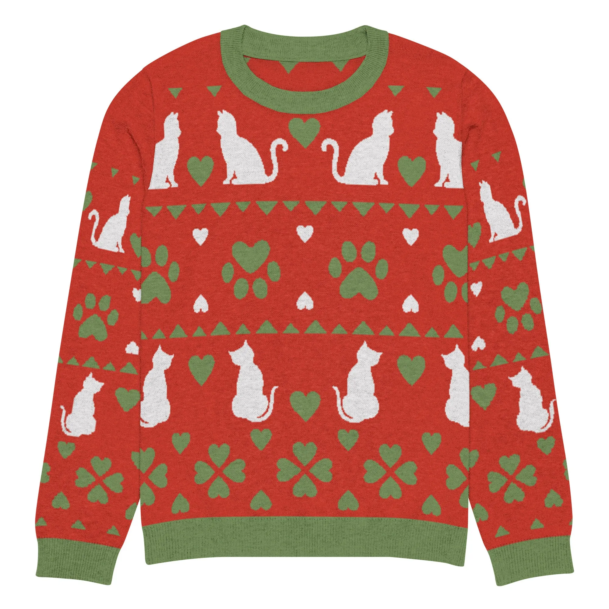 Christmas Cats Knitted Crewneck Sweater