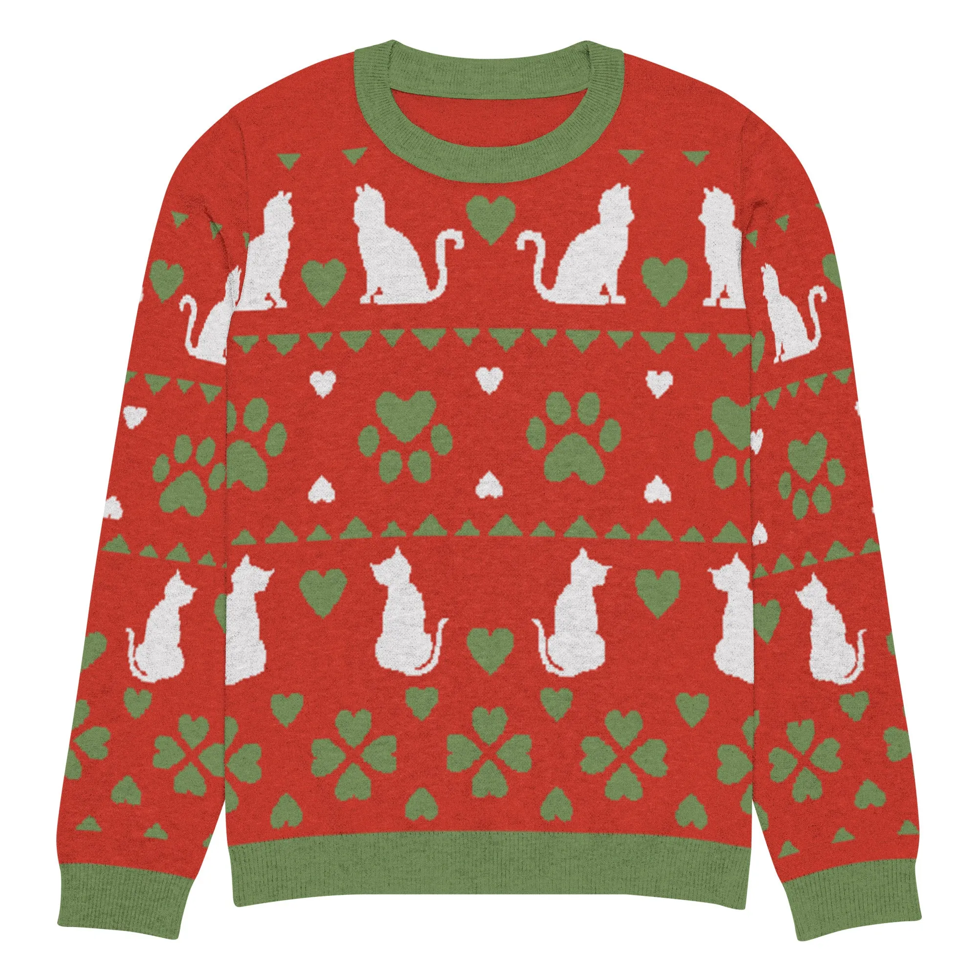 Christmas Cats Knitted Crewneck Sweater