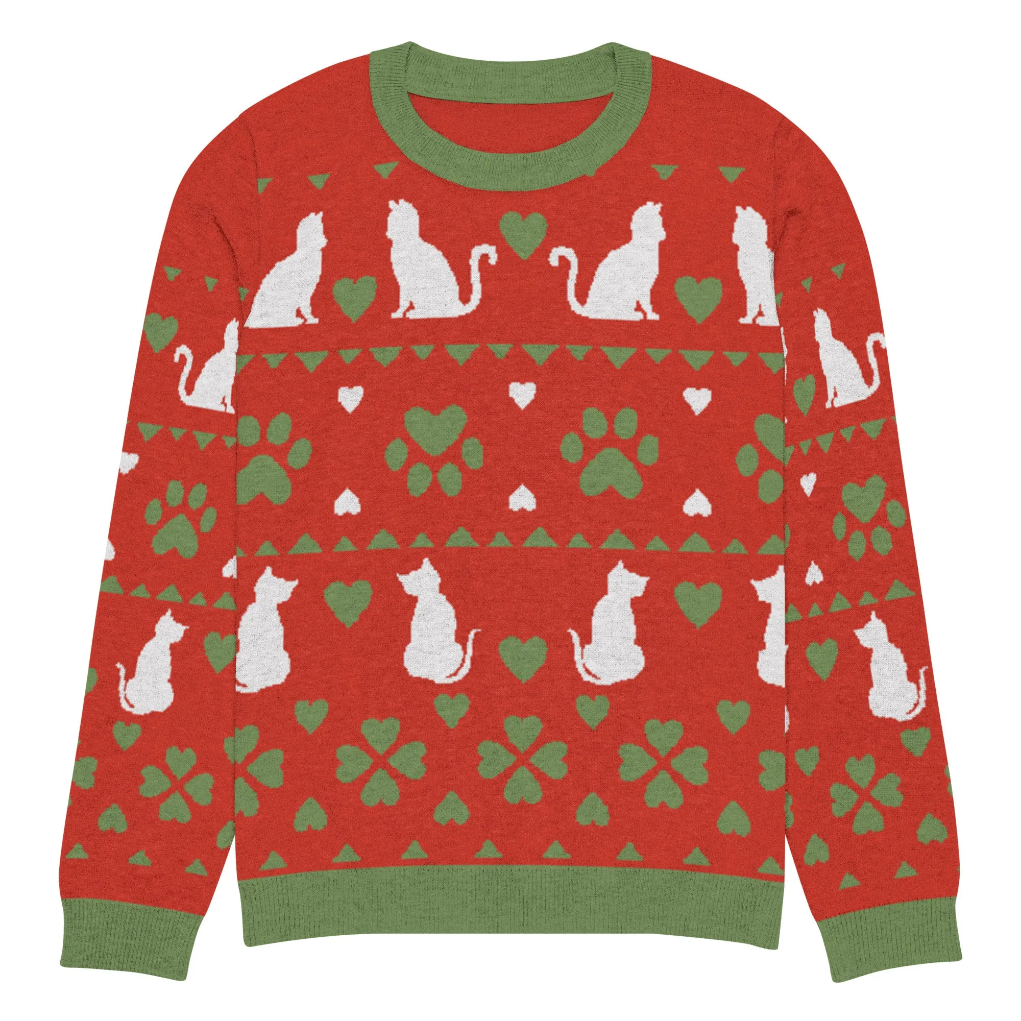 Christmas Cats Knitted Crewneck Sweater