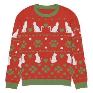 Christmas Cats Knitted Crewneck Sweater