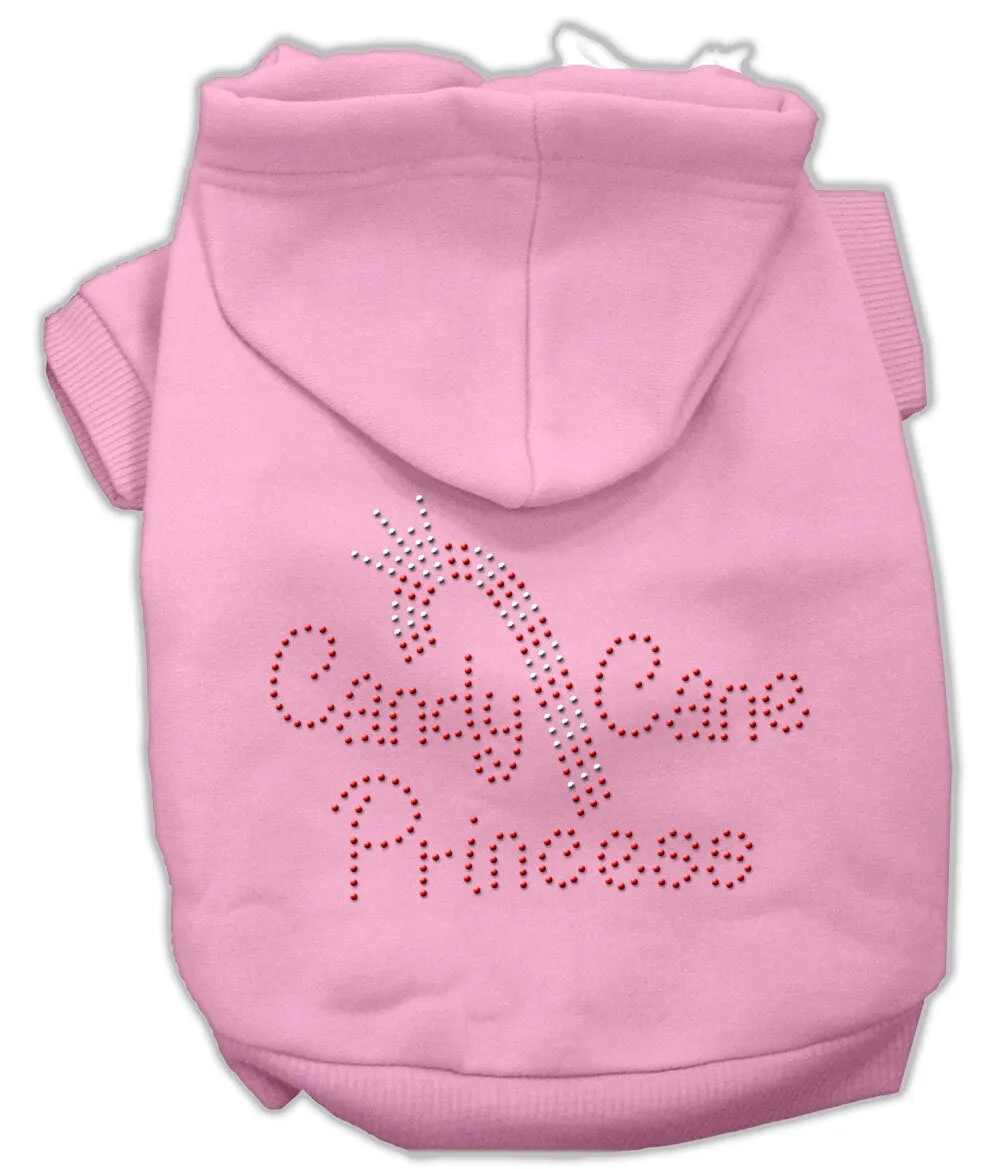 Christmas Pet Dog & Cat Hoodie Rhinestone, "Candy Cane Princess"