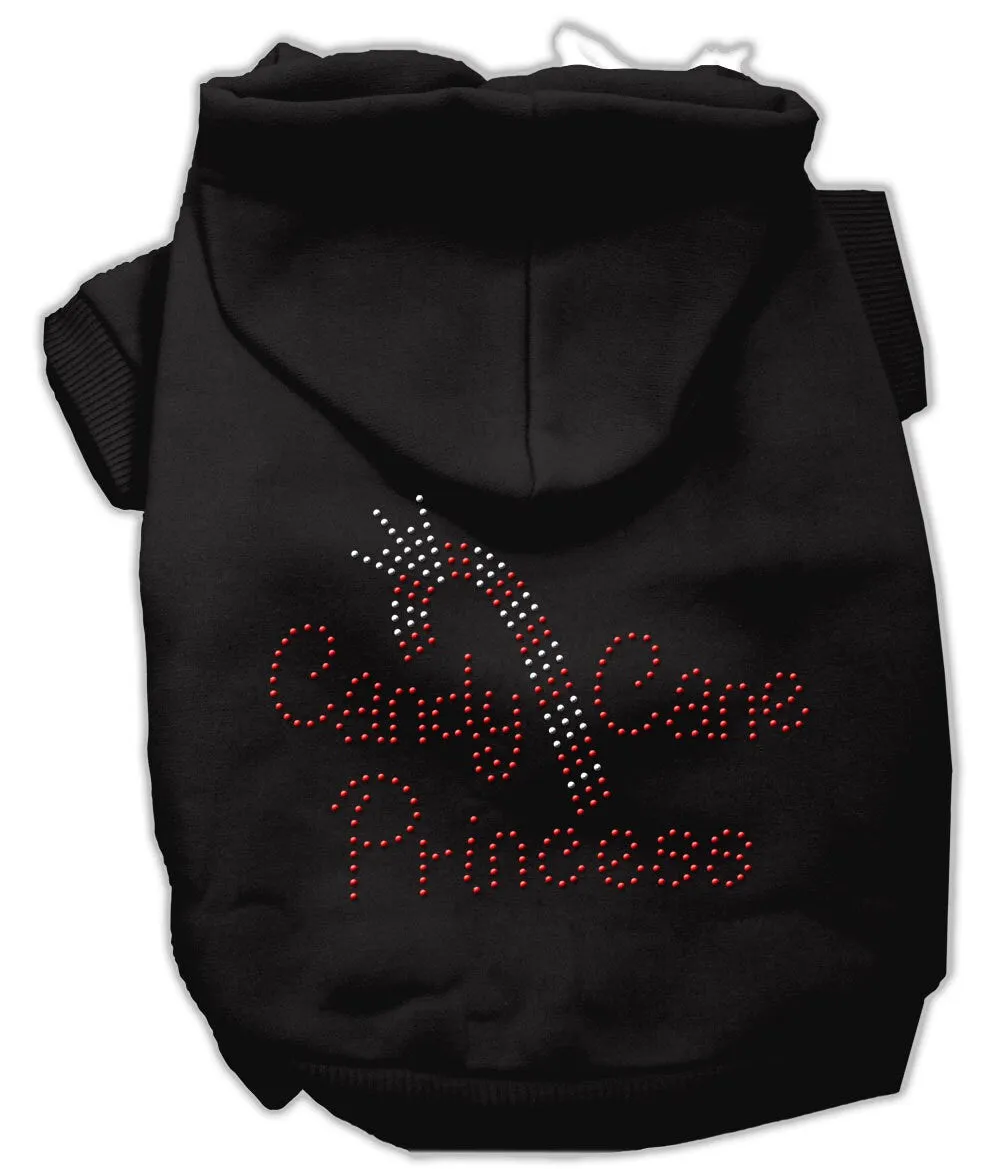 Christmas Pet Dog & Cat Hoodie Rhinestone, "Candy Cane Princess"