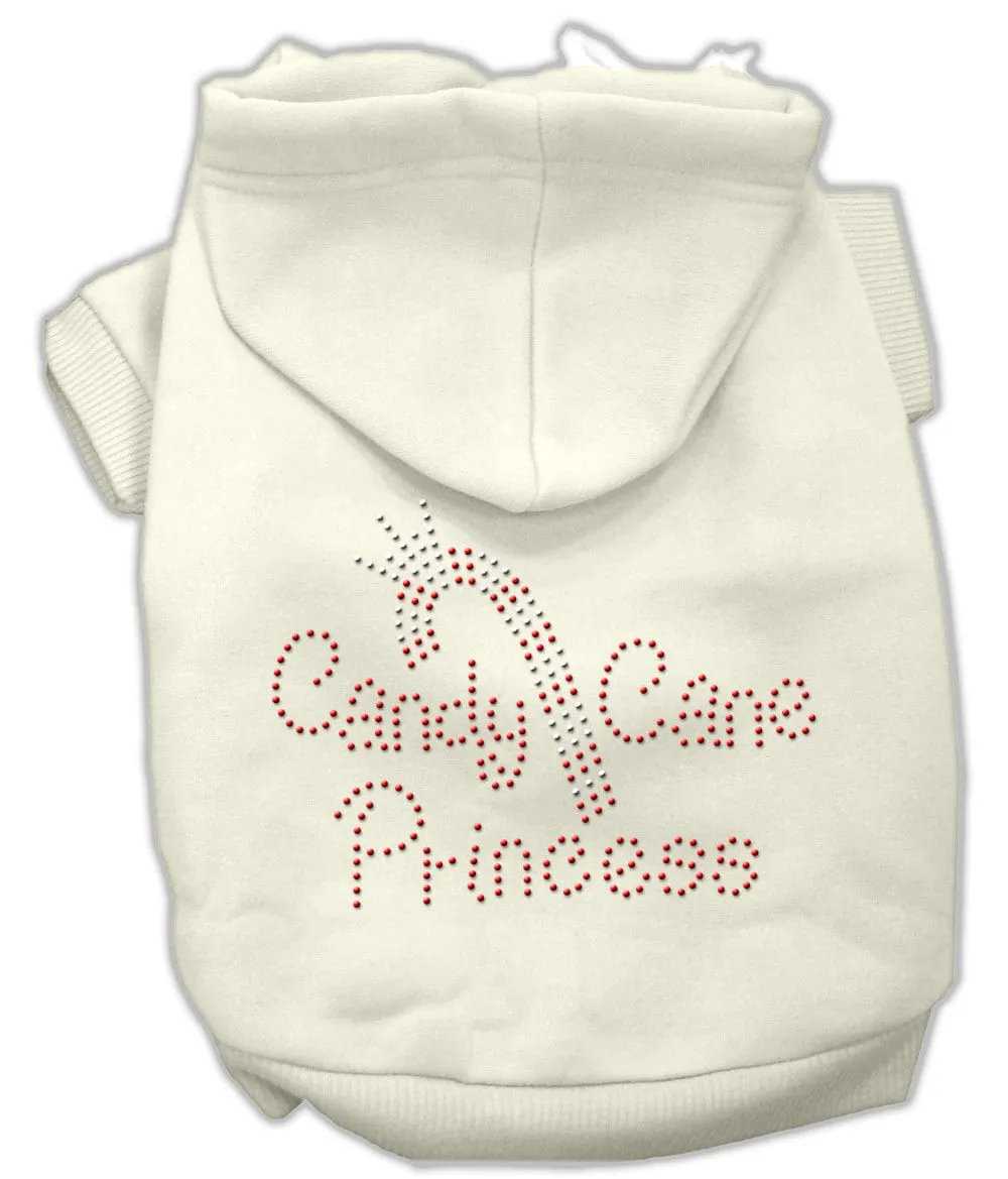 Christmas Pet Dog & Cat Hoodie Rhinestone, "Candy Cane Princess"