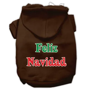 Christmas Pet Dog & Cat Hoodie Screen Printed, "Feliz Navidad"