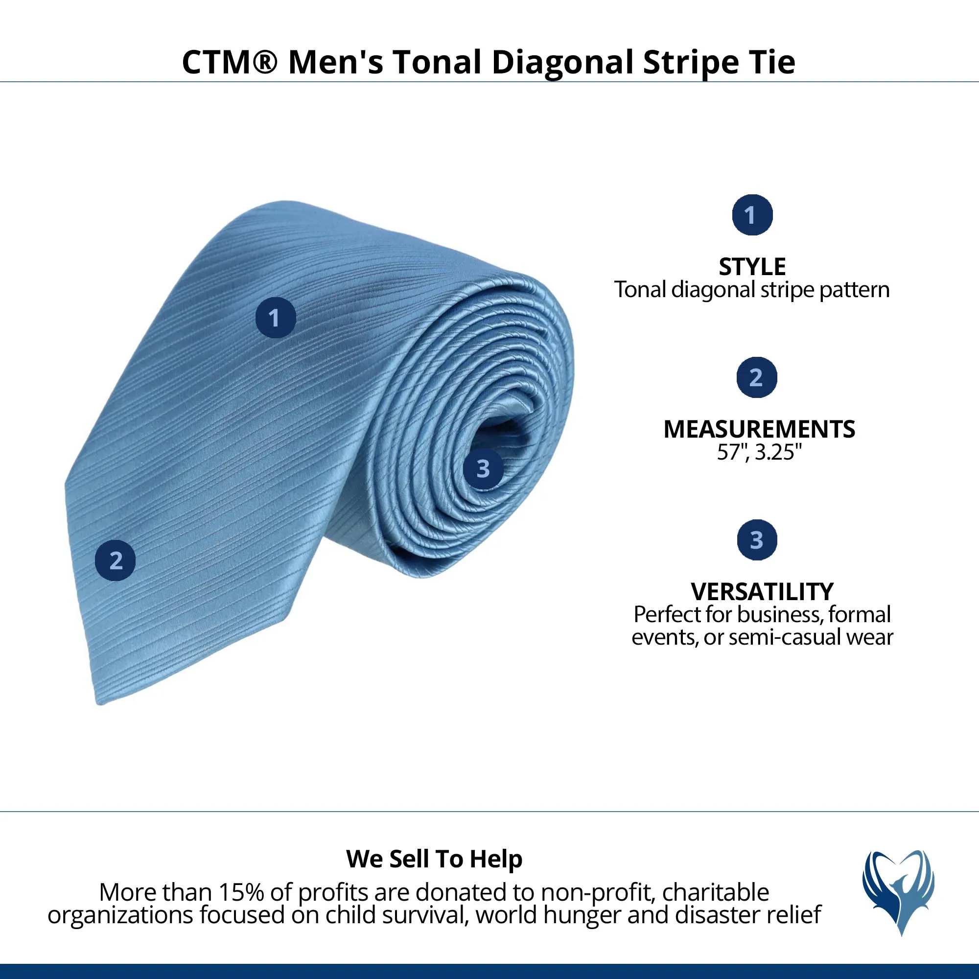 CTM® Men's Tonal Diagonal Stripe Tie