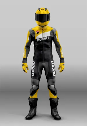 Custom grwear Motorcycle riding Yellow/gold Monster Panigale multistrada v4 Leather Suit