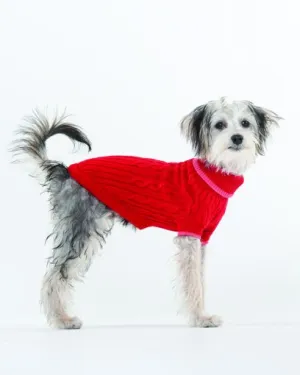 Fashion Pet Classic Cable Sweater Red