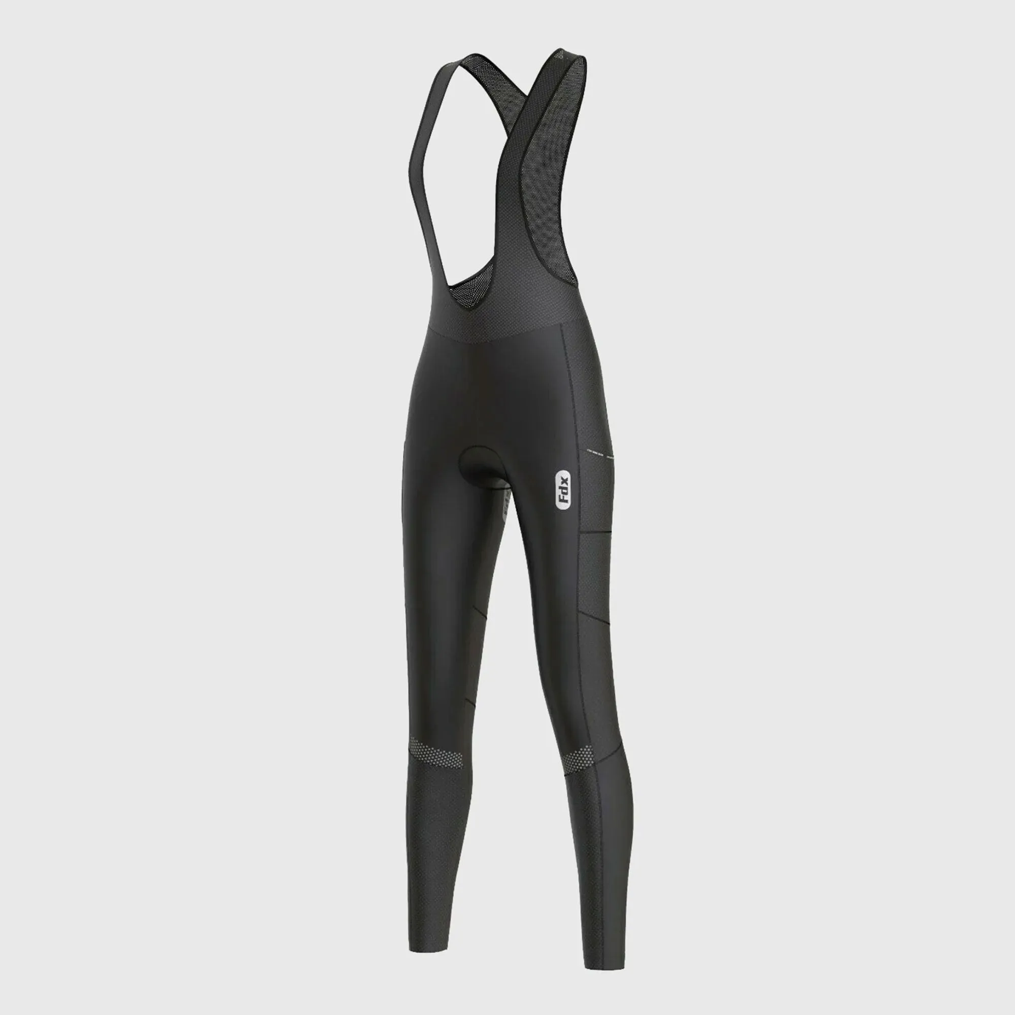 Fdx All Day Black Women's & Girl's Thermal Padded Winter Cargo Bib Tights