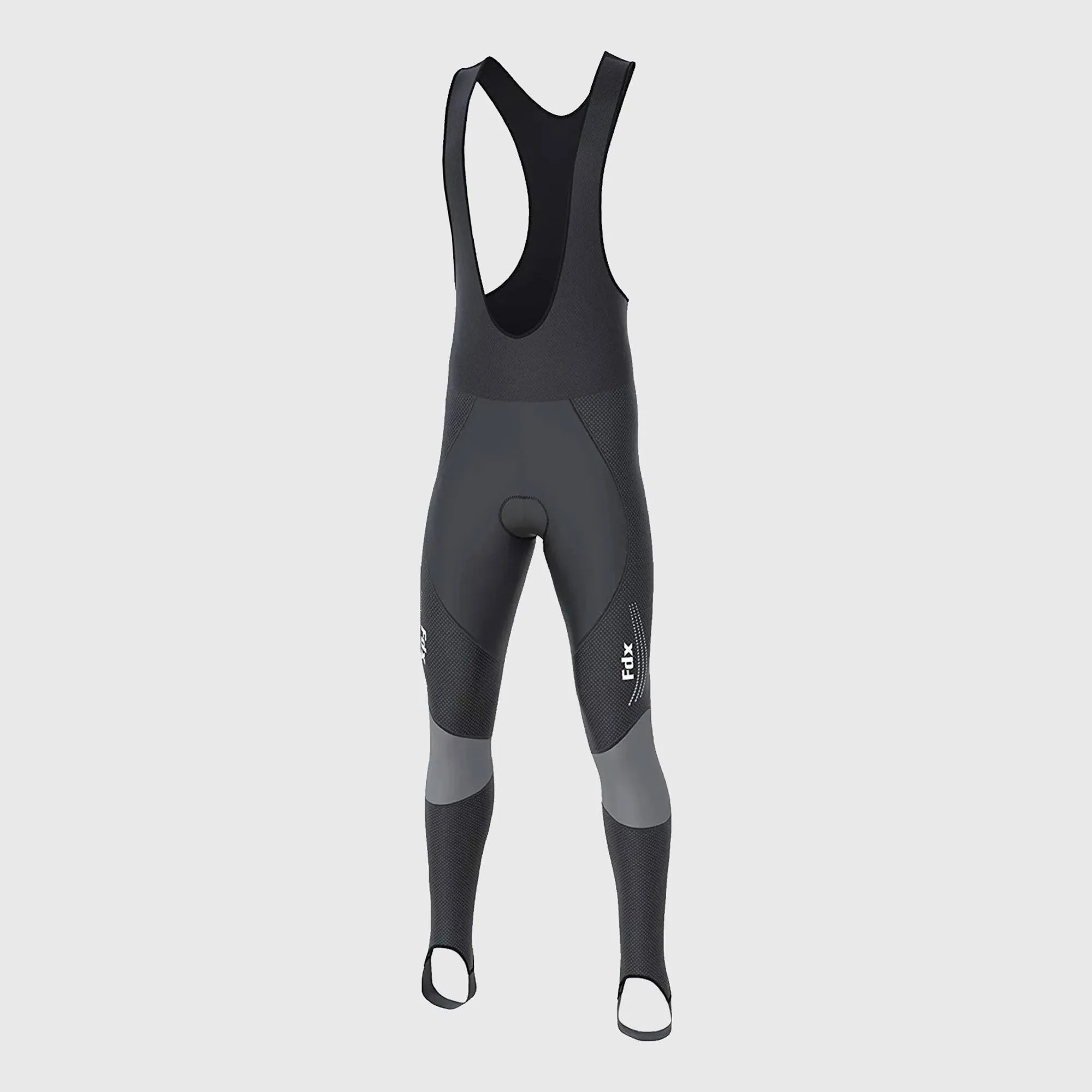 Fdx Thermodream Men's & Boy's Grey Thermal Padded Cycling Bib Tights