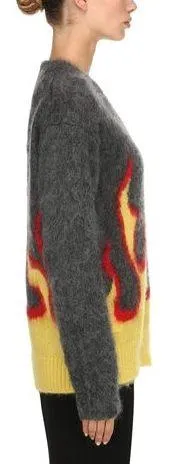 Flames Mohair and Wool Knit Sweater