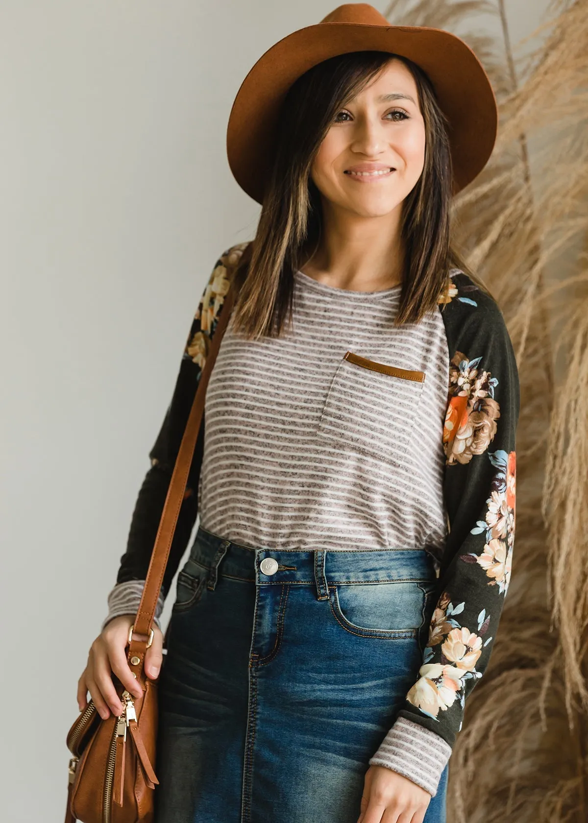 Floral Colorblock Striped Top - FINAL SALE