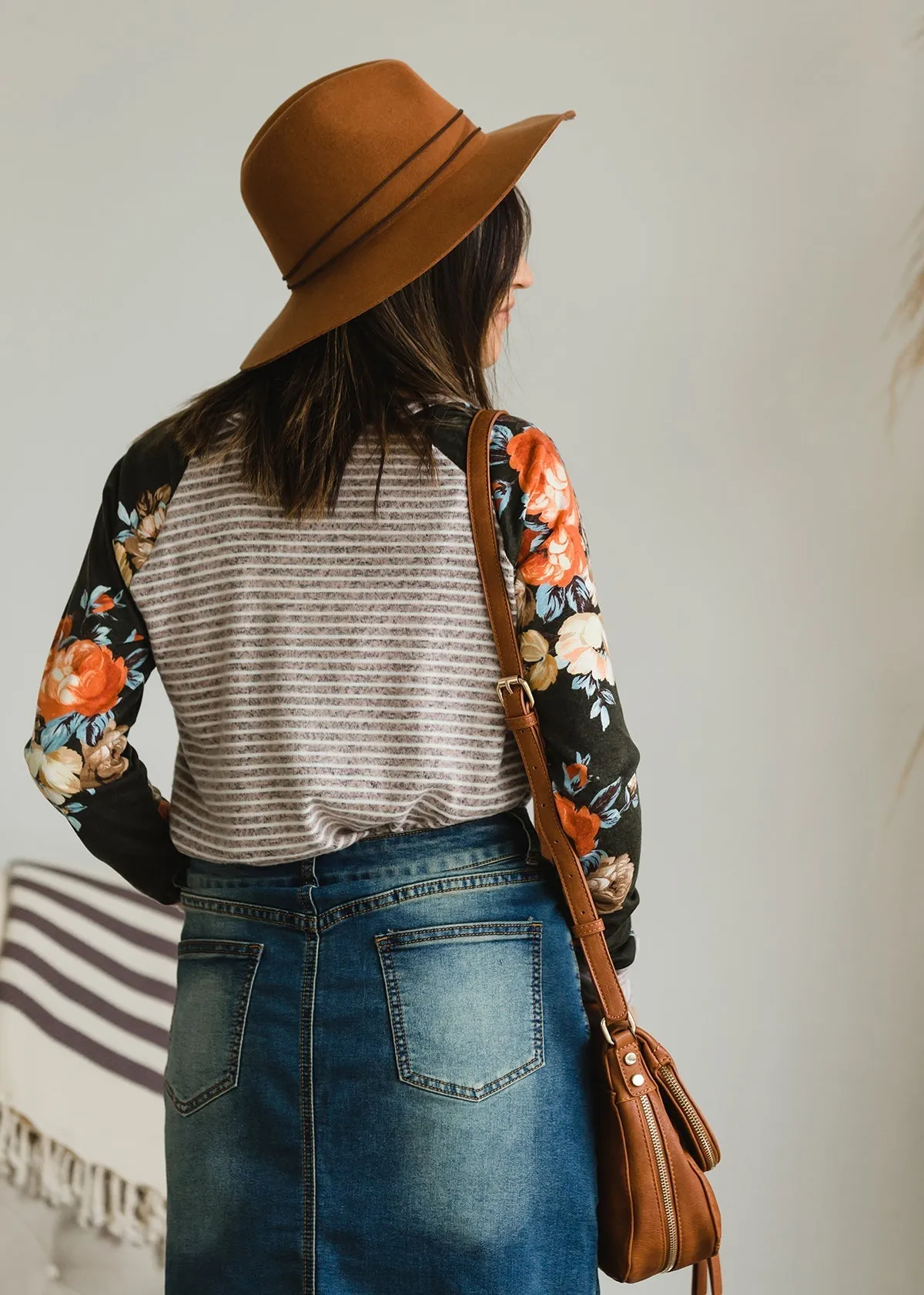 Floral Colorblock Striped Top - FINAL SALE