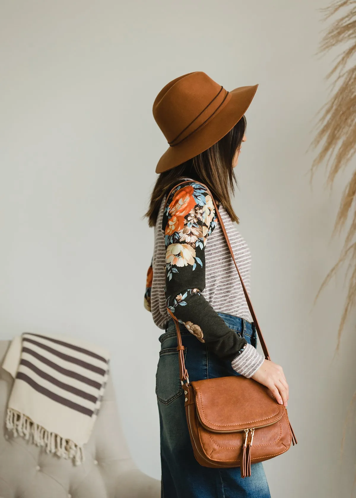 Floral Colorblock Striped Top - FINAL SALE