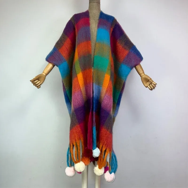 Funky Plaid Ballroom Wool Kimono