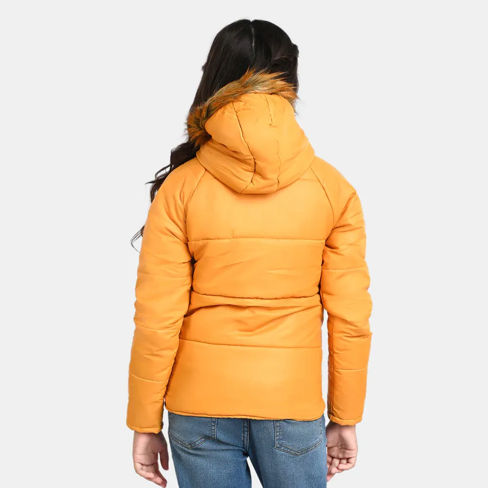 Girls Mix taffeta Quilted Jacket Golden Rod - Citrus