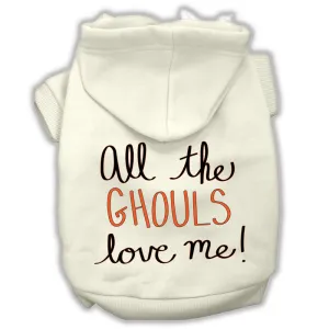 Halloween Pet, Dog & Cat Hoodie Screen Printed, "All The Ghouls Love Me"