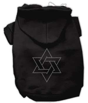 Hanukkah Pet, Dog & Cat Hoodie Rhinestone, "Star Of David"