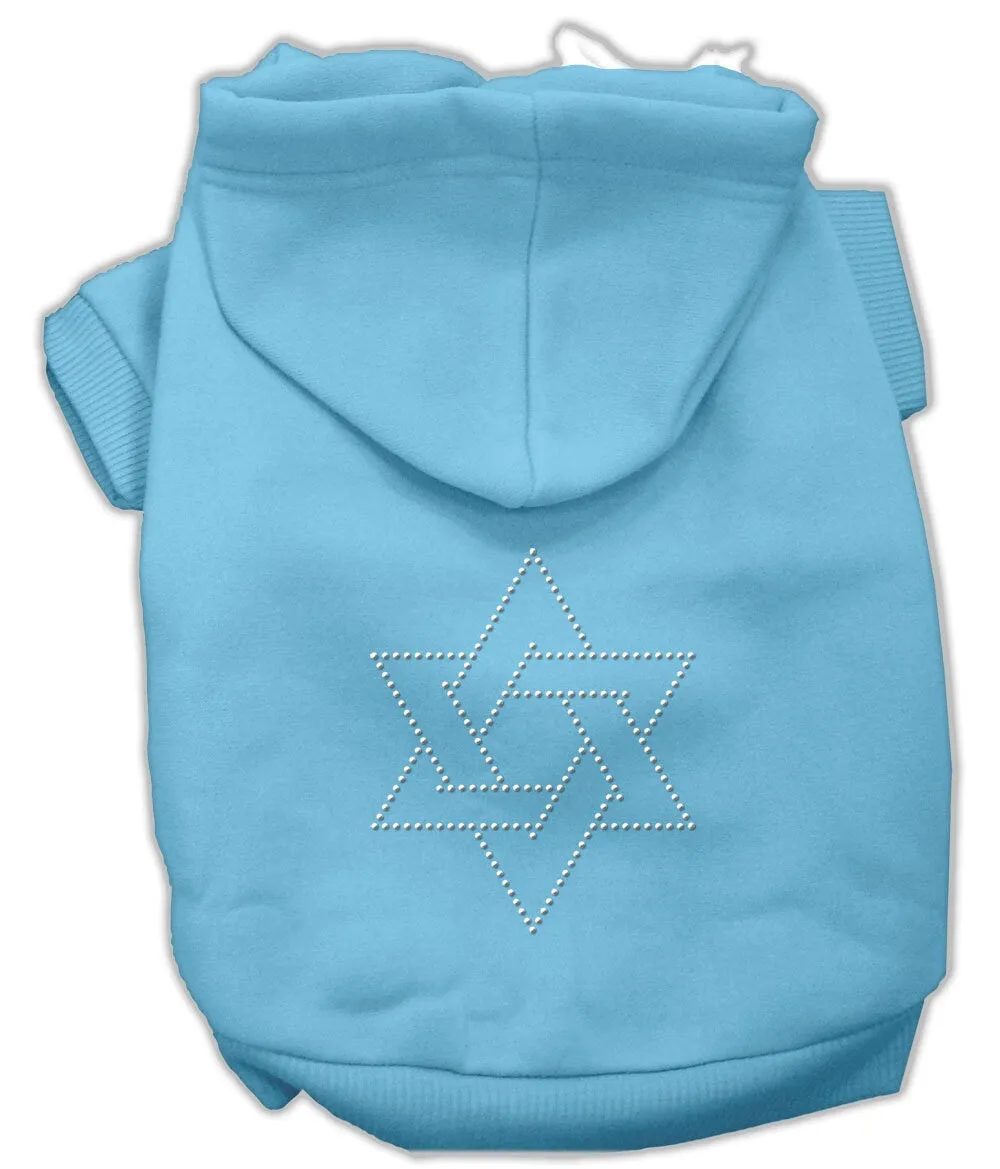 Hanukkah Pet, Dog & Cat Hoodie Rhinestone, "Star Of David"