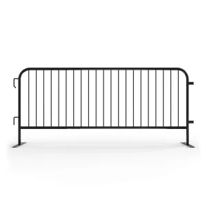 Heavy Duty Interlocking Steel Barricade, 8.5 Ft., Black - Angry Bull Barricades