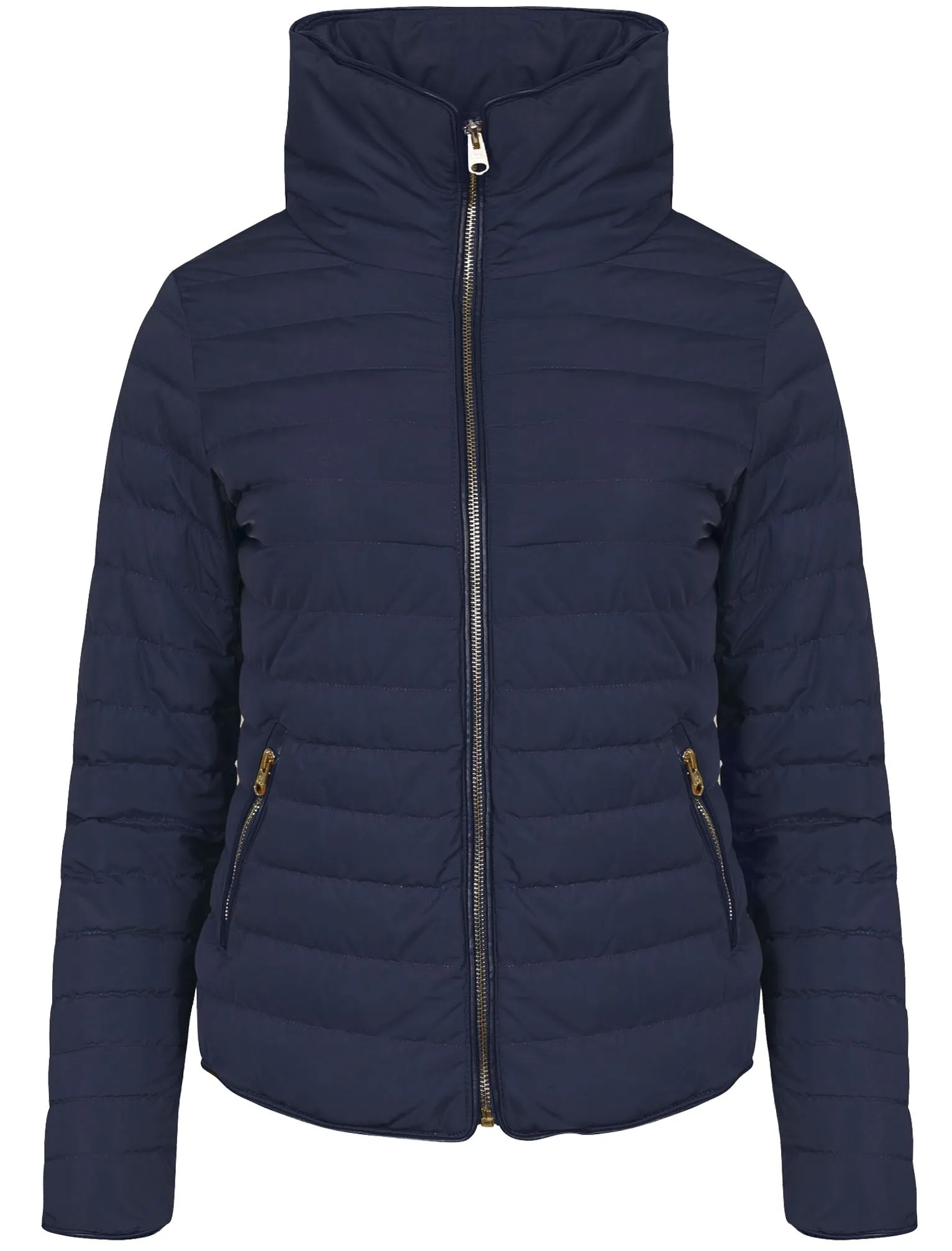 Honey 2 Funnel Neck Quilted Jacket in Peacoat - Tokyo Laundry