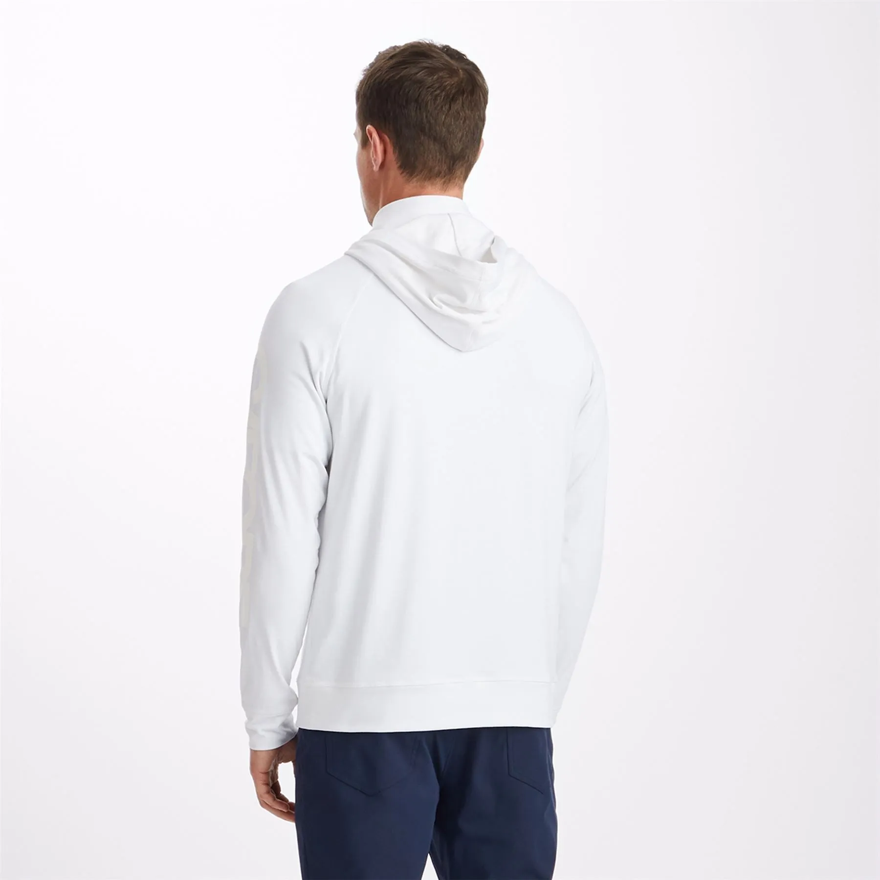 Hooded Luxe Quarter Zip Mid Layer Snow - AW23