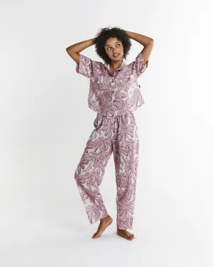 Kip & Co Short Sleeve Shirt & Pant Pyjama Set - Balmy Palmy