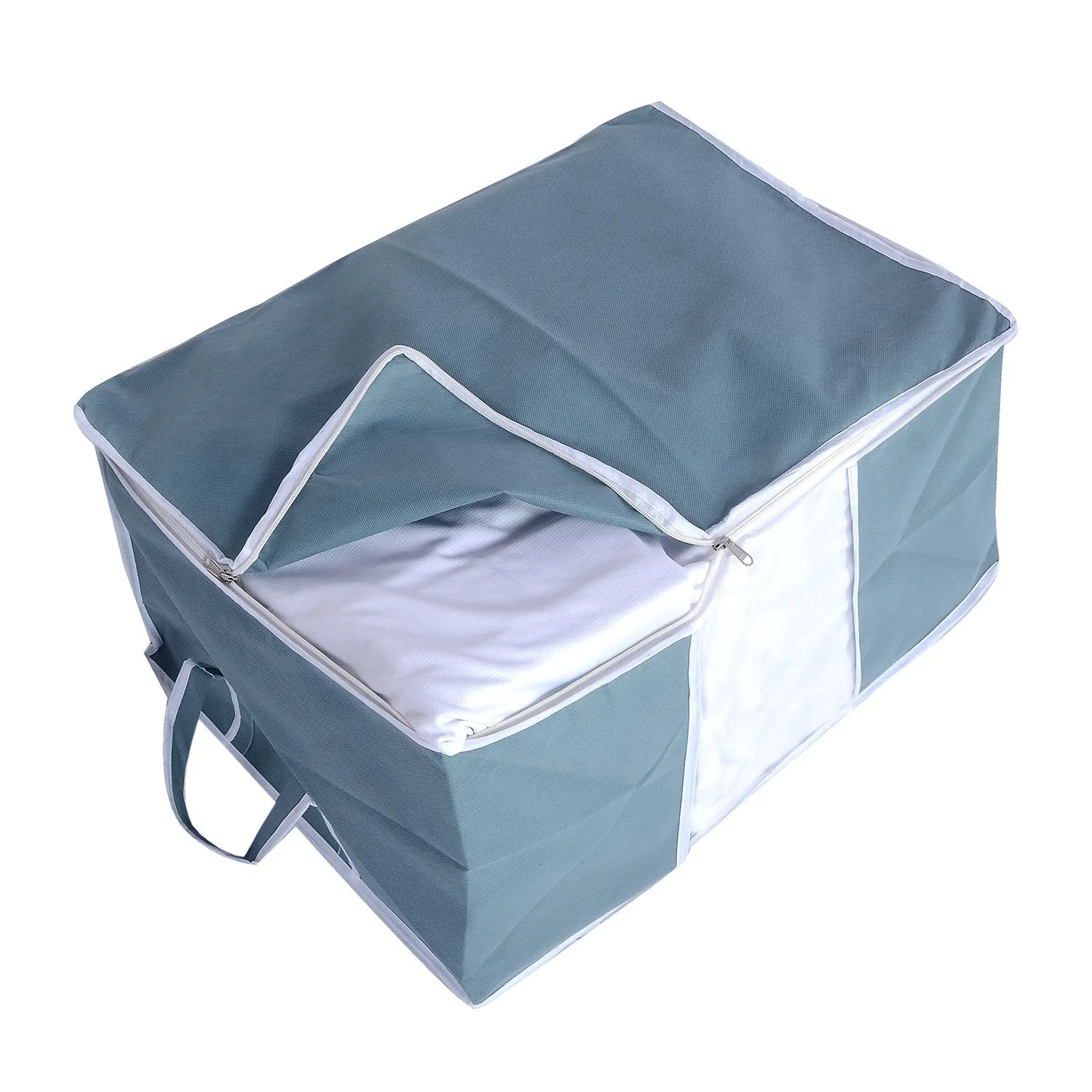 Kuber Industries 2 Piece Non Woven Under Bed Storage Organiser Set, Grey (VARUndb04)