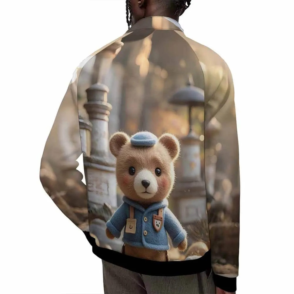 Lovely Felt Bear Stand Collar Zip-Up Jacket