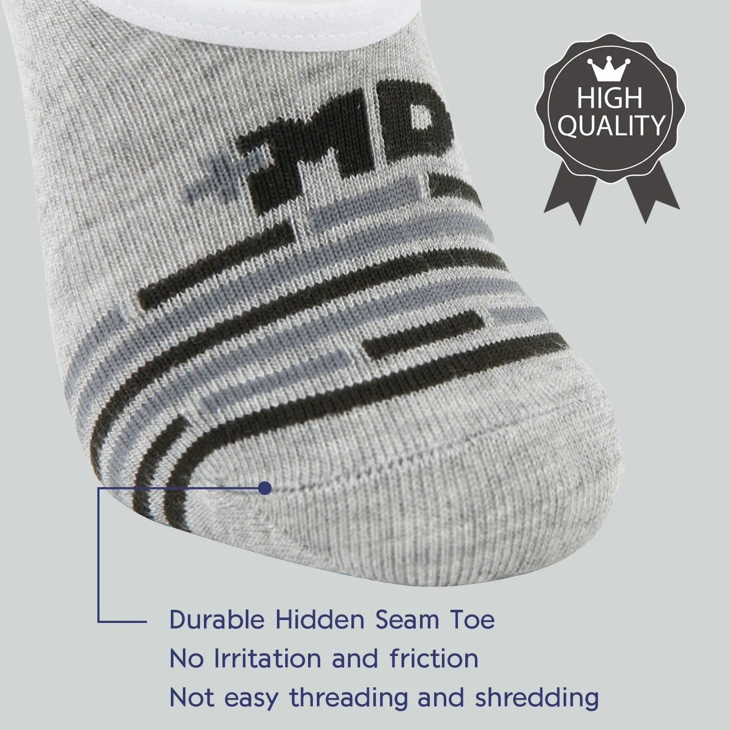 MD Bamboo No Show Moisture Wicking Liner Invisible Socks