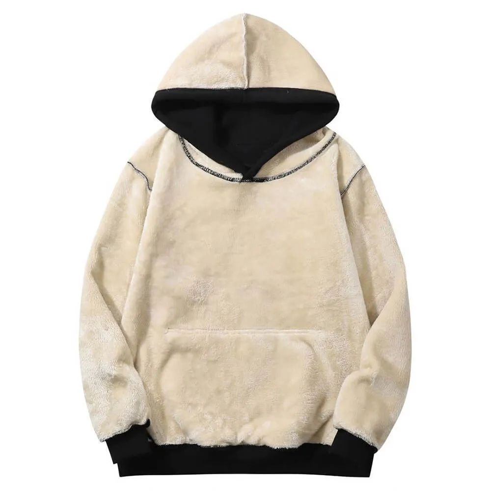 Multicolor Black Death Rat Warm Fleece Sherpa Lined Hoodie