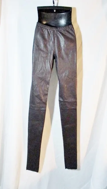 NEW NWT ANN DEMEULEMEESTER LEATHER Trouser PANT 36 4 AUBERGINE BROWN