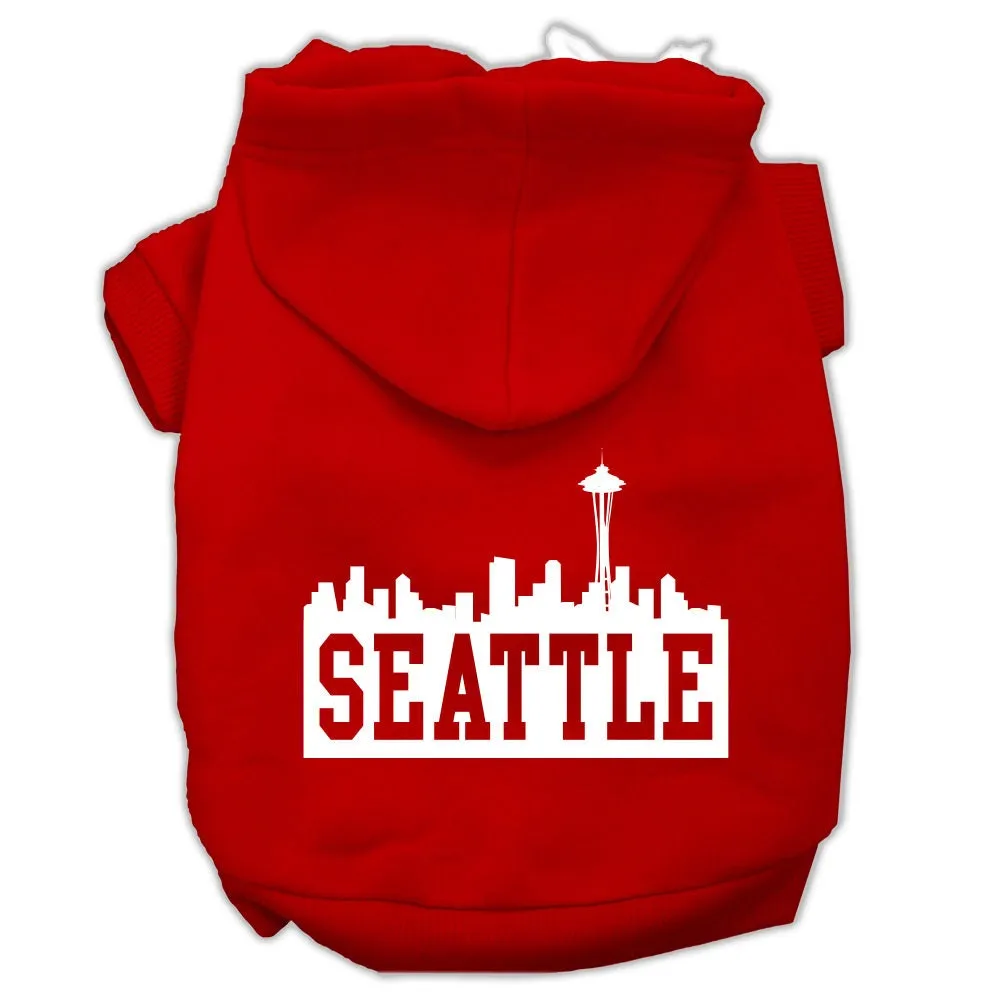 Pet Dog & Cat Hoodie Screen Printed, "Seattle Skyline"