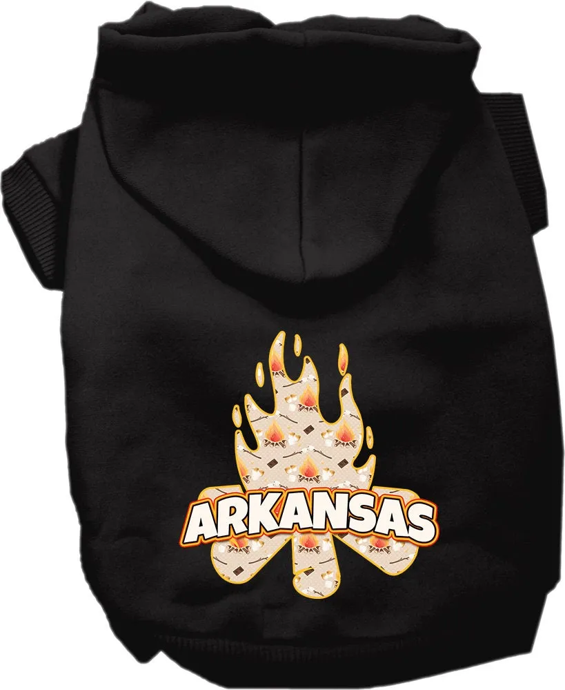 Pet Dog & Cat Screen Printed Hoodie for Medium to Large Pets (Sizes 2XL-6XL), "Arkansas Around The Campfire"