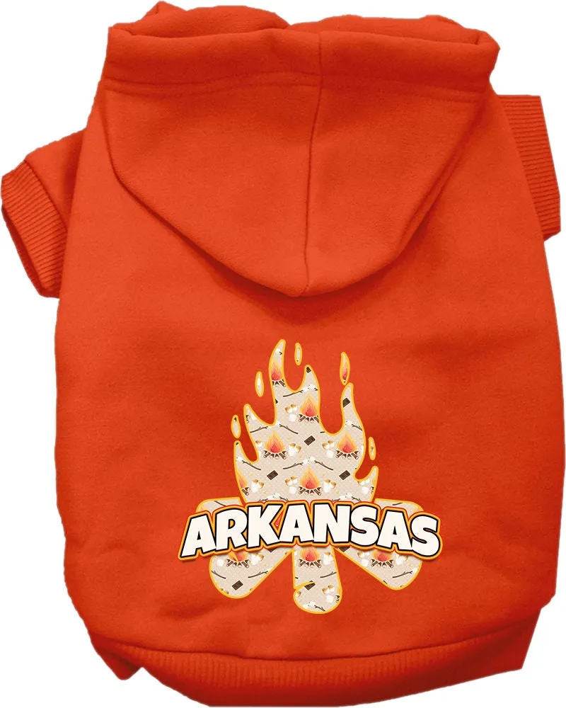 Pet Dog & Cat Screen Printed Hoodie for Medium to Large Pets (Sizes 2XL-6XL), "Arkansas Around The Campfire"