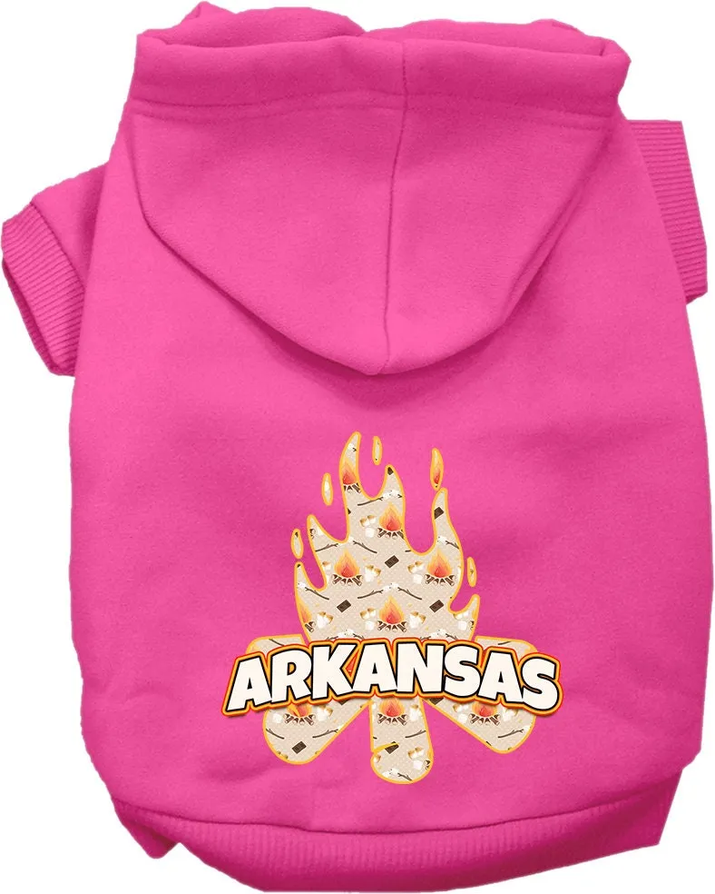 Pet Dog & Cat Screen Printed Hoodie for Medium to Large Pets (Sizes 2XL-6XL), "Arkansas Around The Campfire"