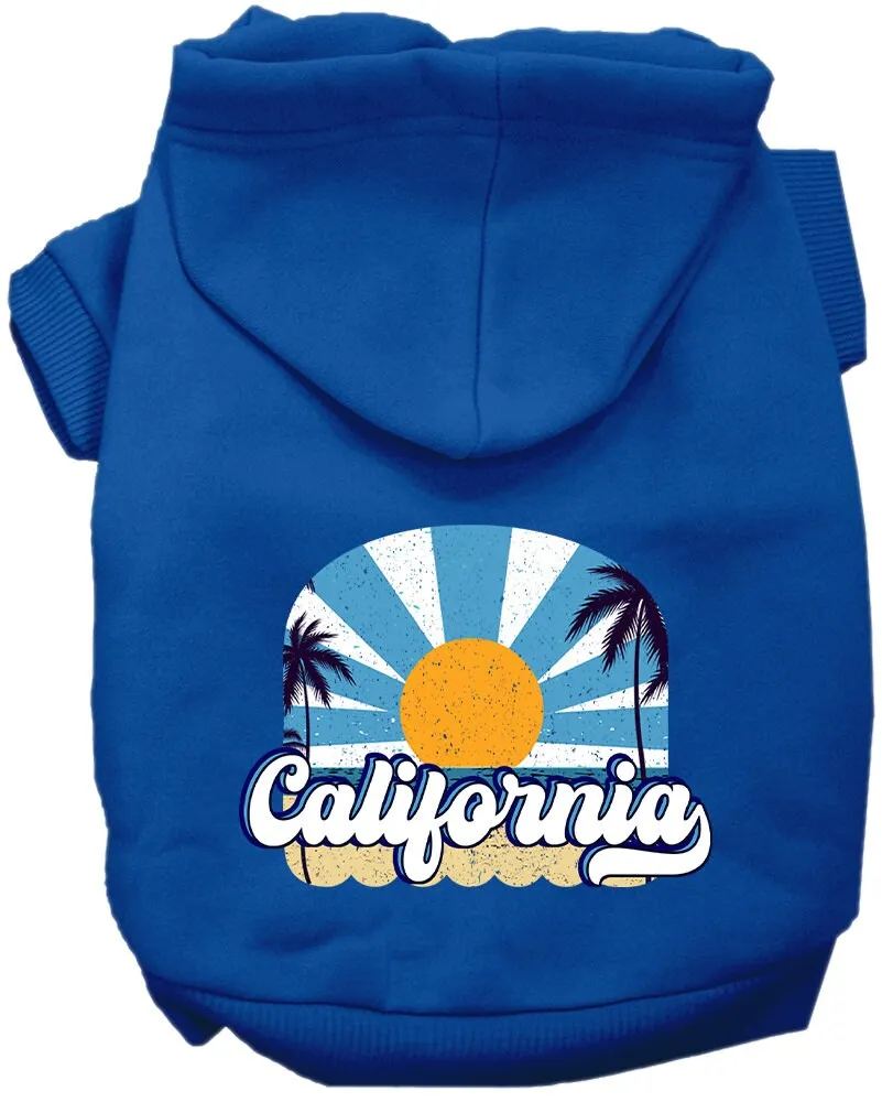 Pet Dog & Cat Screen Printed Hoodie for Medium to Large Pets (Sizes 2XL-6XL), "California Coast"