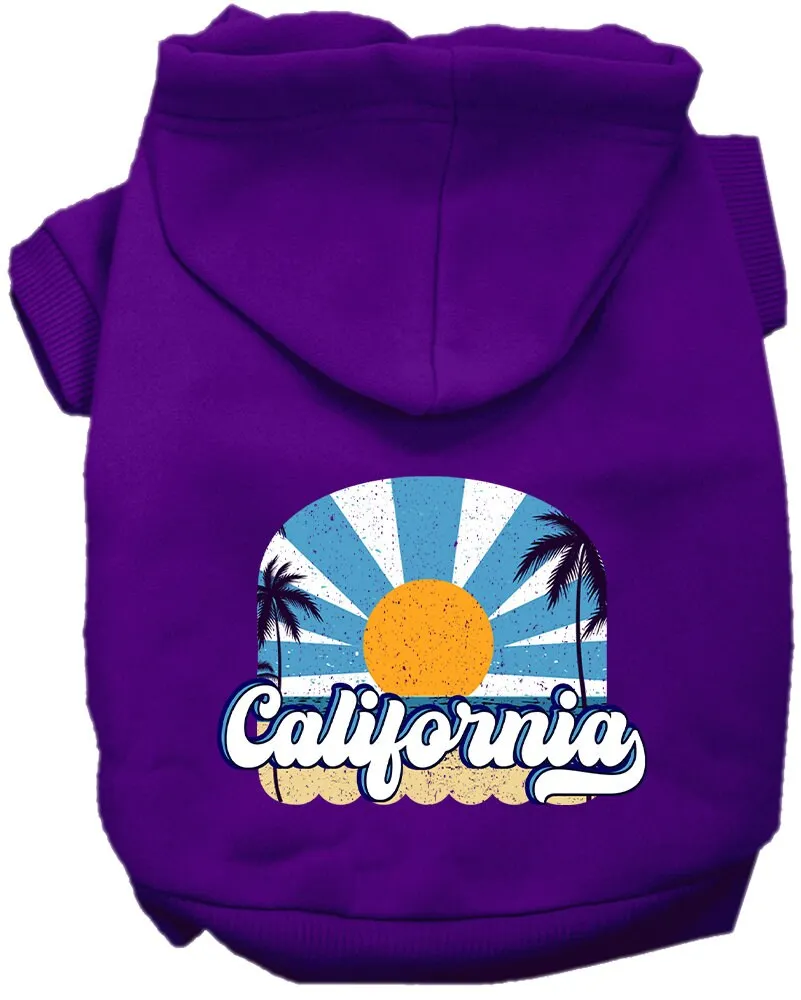 Pet Dog & Cat Screen Printed Hoodie for Medium to Large Pets (Sizes 2XL-6XL), "California Coast"