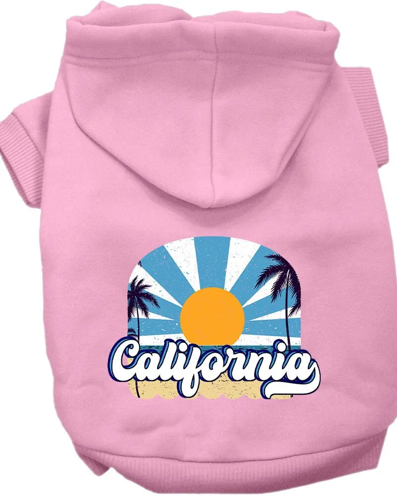 Pet Dog & Cat Screen Printed Hoodie for Medium to Large Pets (Sizes 2XL-6XL), "California Coast"