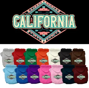 Pet Dog & Cat Screen Printed Hoodie for Medium to Large Pets (Sizes 2XL-6XL), "California Peach Aztec"