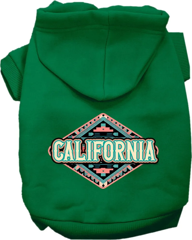 Pet Dog & Cat Screen Printed Hoodie for Medium to Large Pets (Sizes 2XL-6XL), "California Peach Aztec"